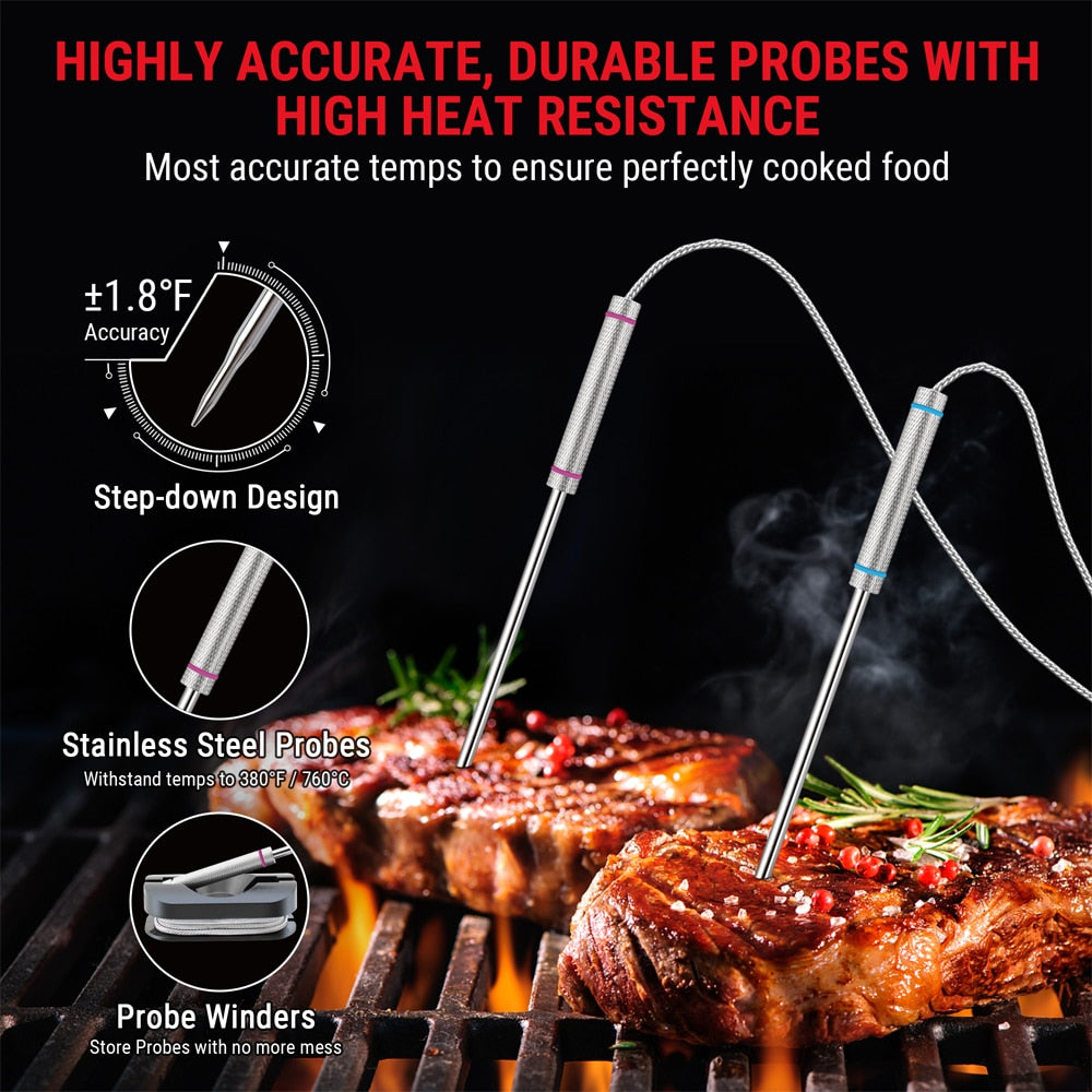 ThermoPro TP27C 4 Meat Probes 150M Wireless Digital Thermometer Kitchen Cooking  Thermometer For Meat Oven Thermometer Backlight