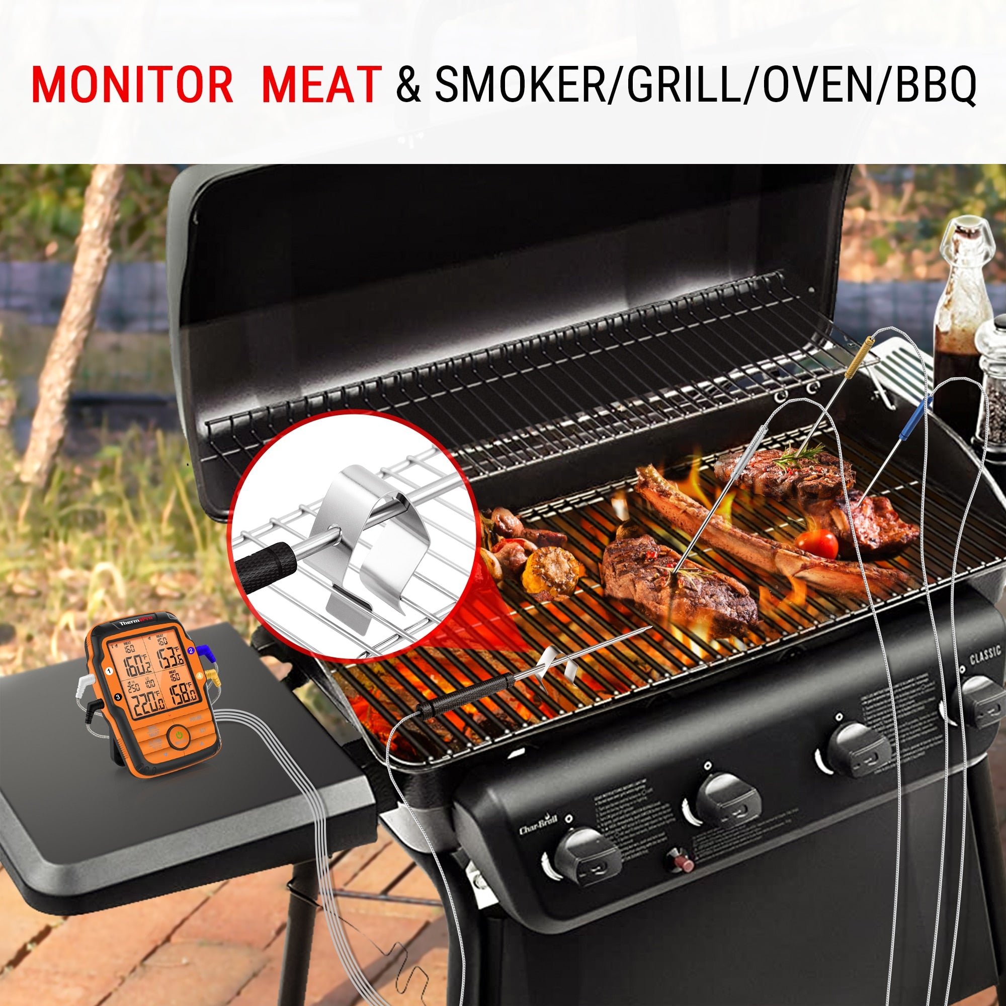 ThermoPro TP27C 150M Wireless Remote Range Backlight Large LCD Display –  Grillin' Shit