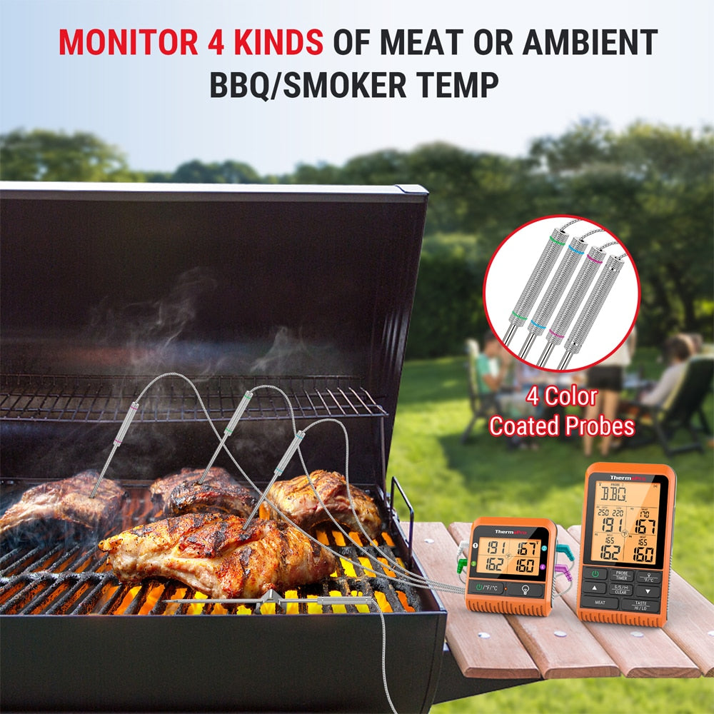 ThermoPro TP27C 4 Meat Probes 150M Wireless Digital Thermometer Kitchen  Cooking Thermometer For Meat Oven Thermometer Backlight